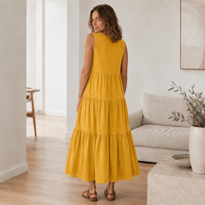 Robe longue Smilla – Fluide avec volants étagés