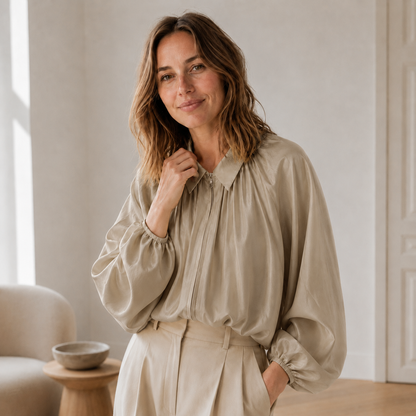 Chemisier oversize Lotte – Manches ballon & ourlet bouffant