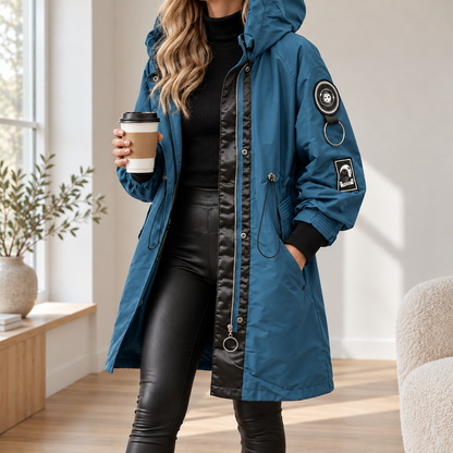 Veste à capuche Clarisse – Doublée & Coupe élégante