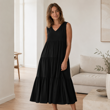 Robe longue Smilla – Fluide avec volants étagés