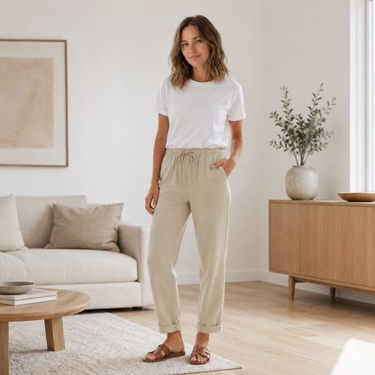 Pantalon d'été Hanna – Jambe droite avec cordon de serrage
