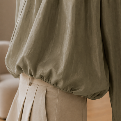 Chemisier oversize Lotte – Manches ballon & ourlet bouffant