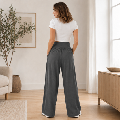 Pantalon large Saga – Taille haute, jambe fluide