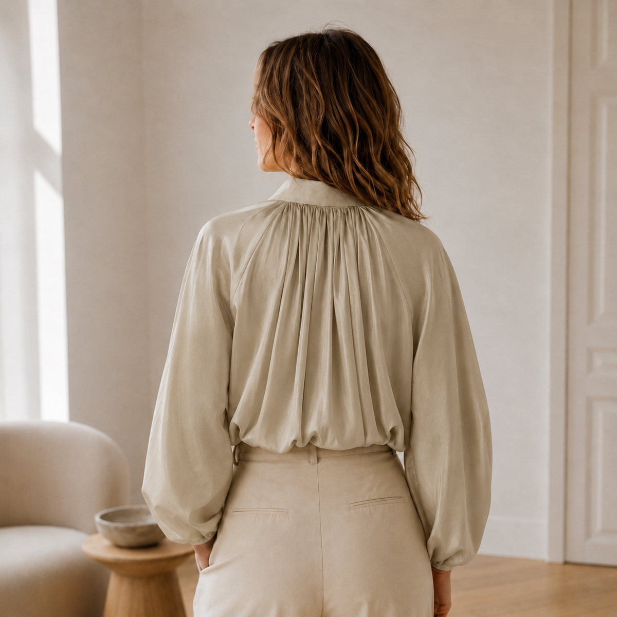 Chemisier oversize Lotte – Manches ballon & ourlet bouffant