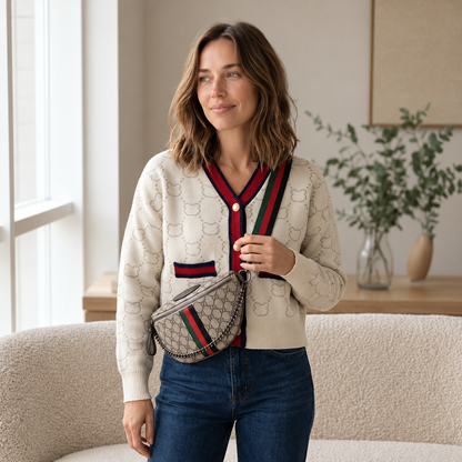 Cardigan Jule – Col en V et Boutons Dorés