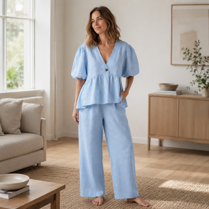 Ensemble Loungewear Elin – Blouse & Pantalon en coton