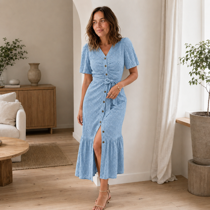 Robe midi Nika – Robe d'été fleurie