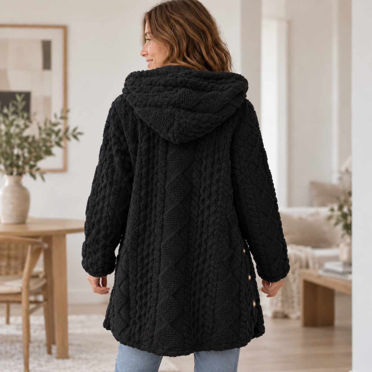 Manteau fausse fourrure Rose
