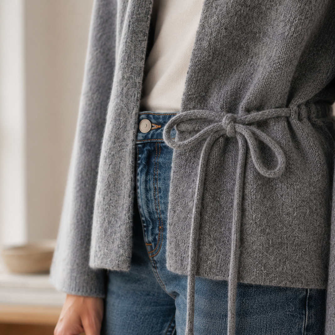 Gilet en maille Marlene – Esprit kimono à manches larges