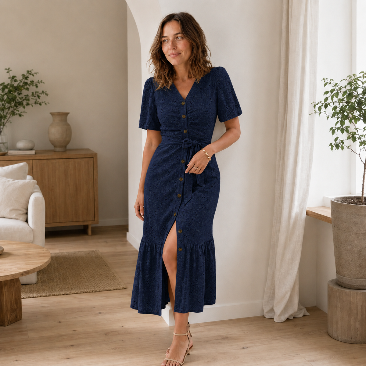 Robe midi Nika – Robe d'été fleurie