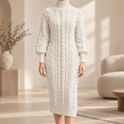 Robe midi côtelée Angèle