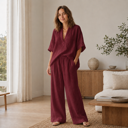 Ensemble Loungewear Lina – Blouse & Pantalon large