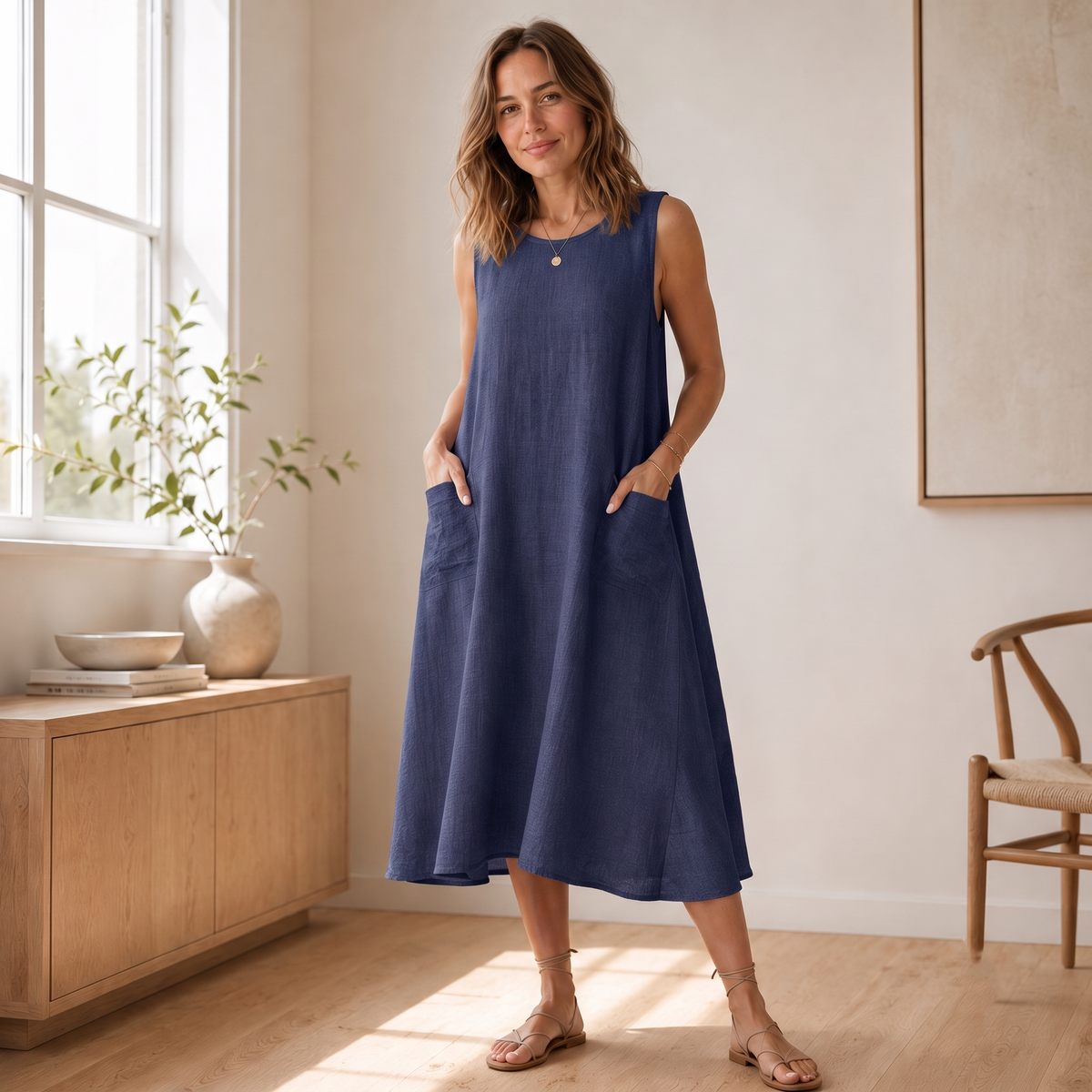 Robe d'été Wilma – Sans manches, coupe A-ligne