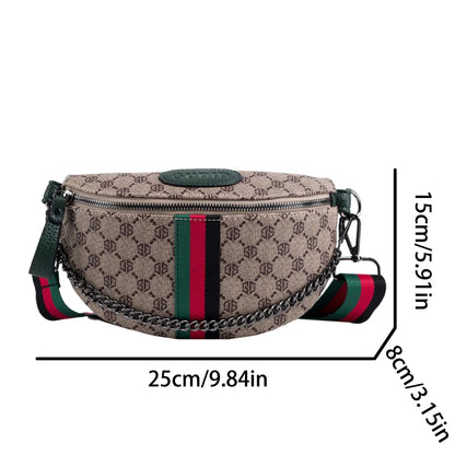 Sac Ceinture Romy – Motif Rayé avec Chaîne