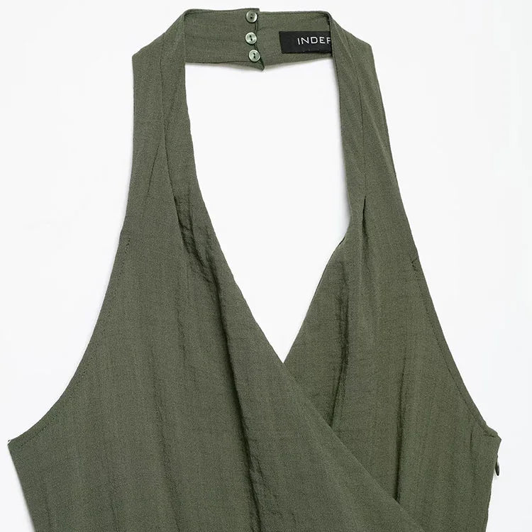 Robe portefeuille Freya – Décolleté halter avec ceinture