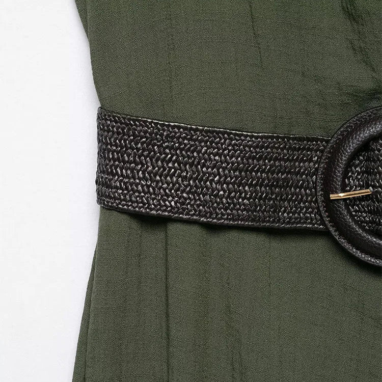 Robe portefeuille Freya – Décolleté halter avec ceinture