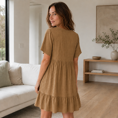 Robe d'été à volants Livia – Décolleté en V façon étagée