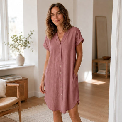 Robe tunique Liv – Décontractée, décolleté en V