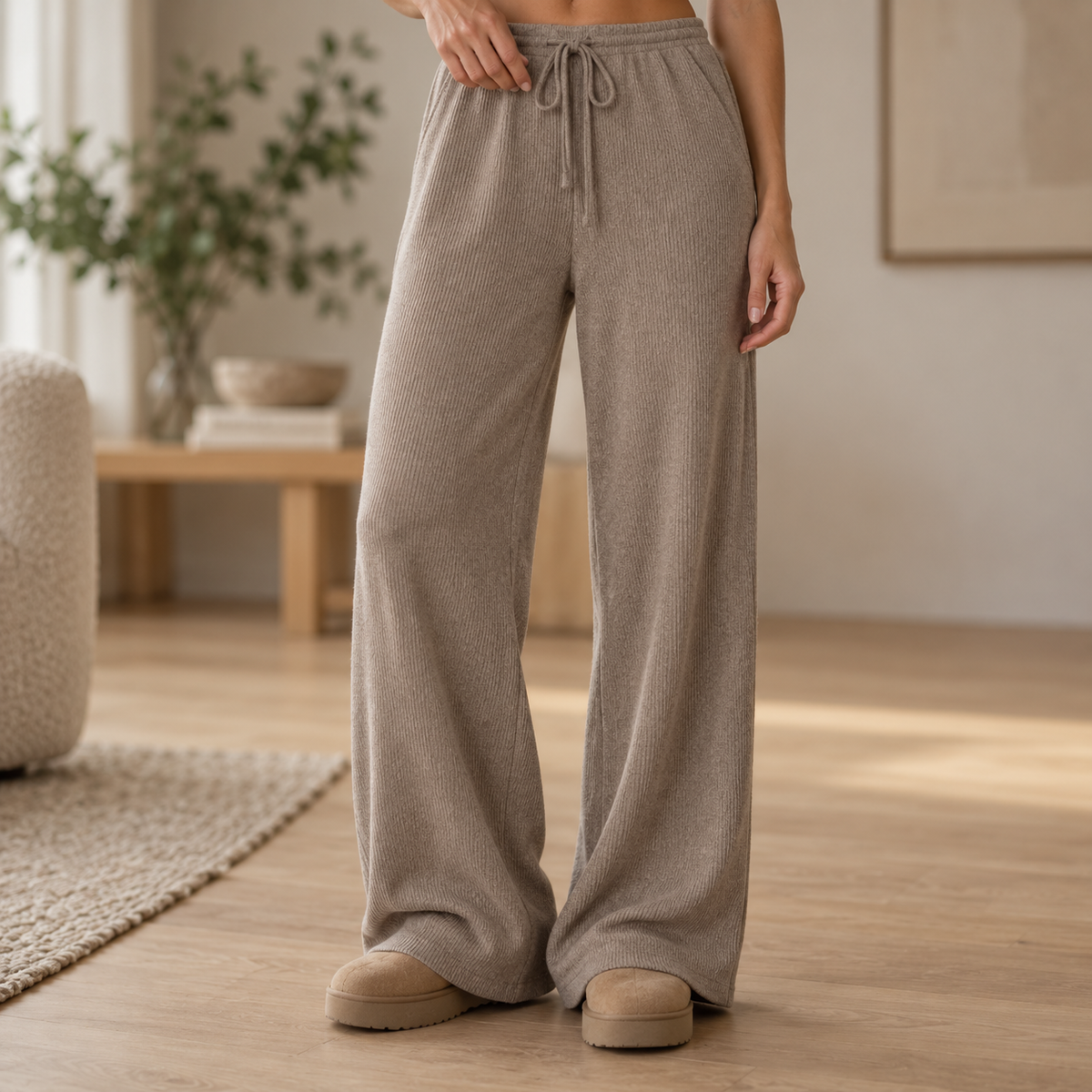 Pantalon large en maille Albane