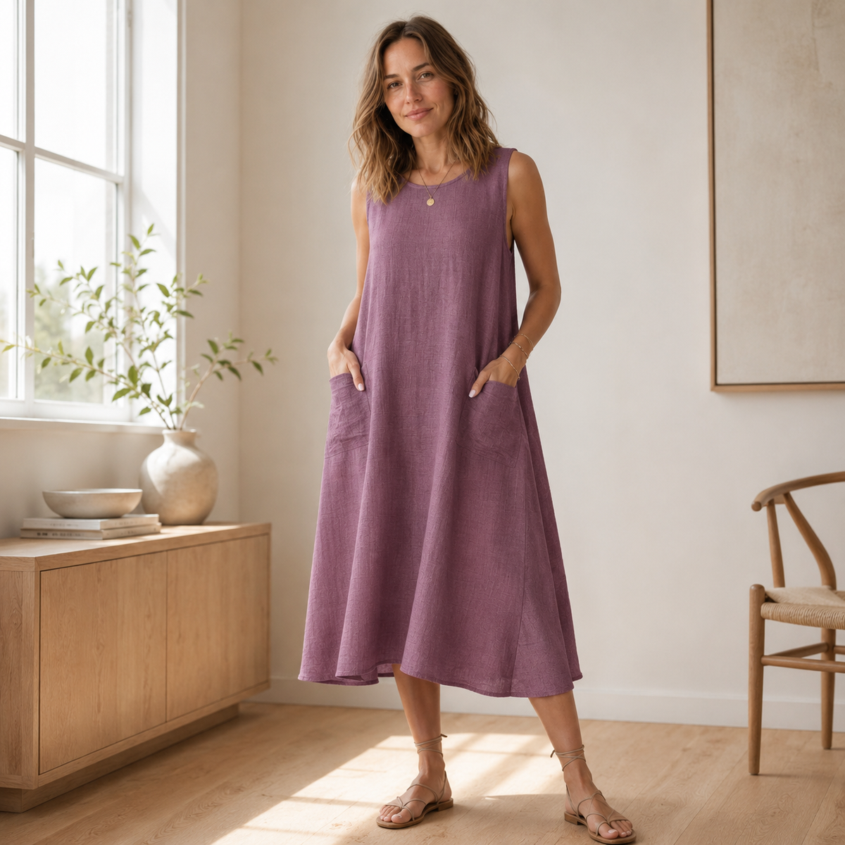 Robe d'été Wilma – Sans manches, coupe A-ligne