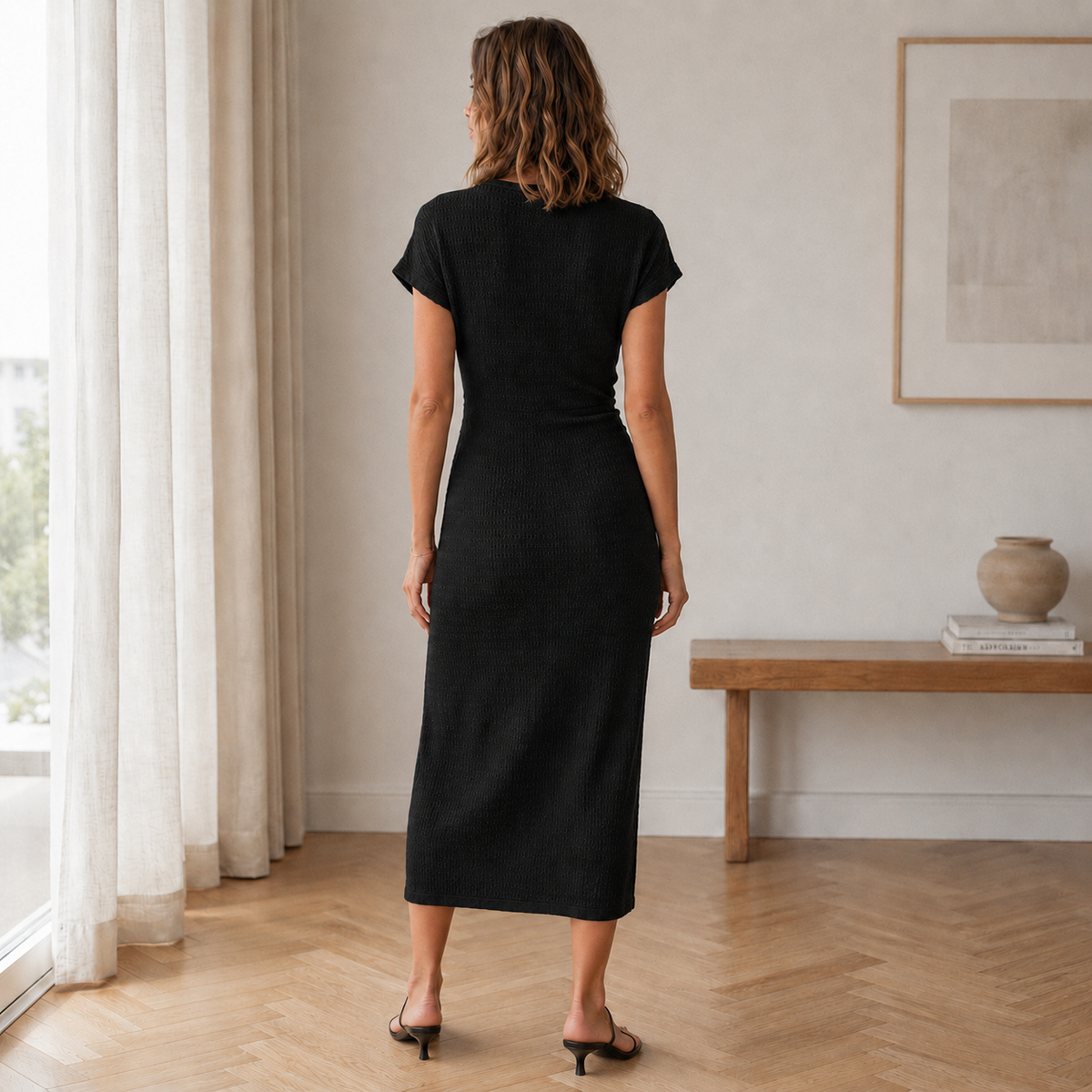 Robe midi Idun – Nouée avec fente latérale