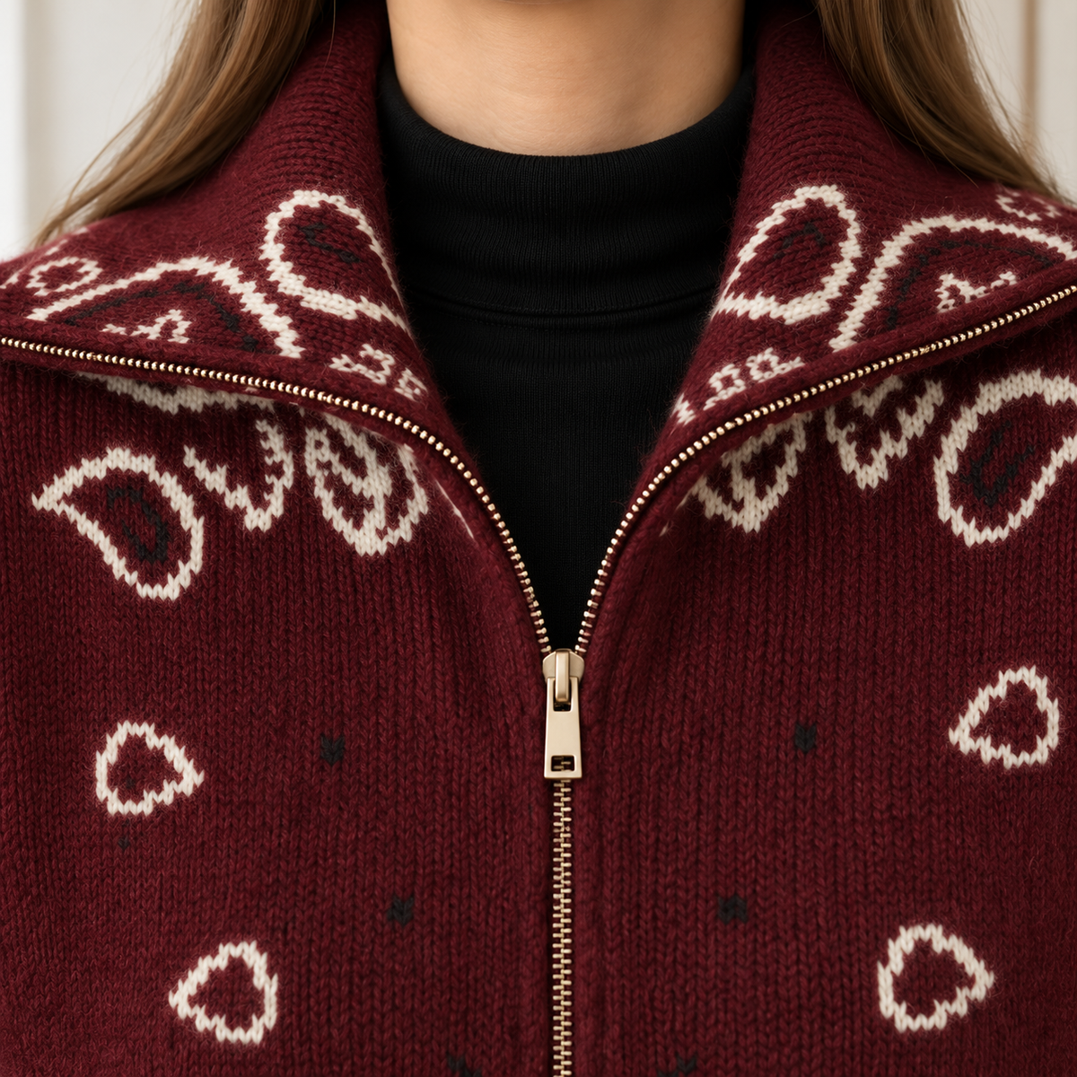 Cardigan Maë – Col Montant et Fermeture Zippée
