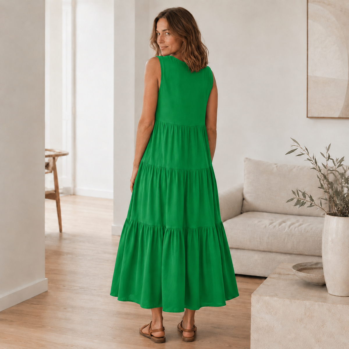Robe longue Smilla – Fluide avec volants étagés