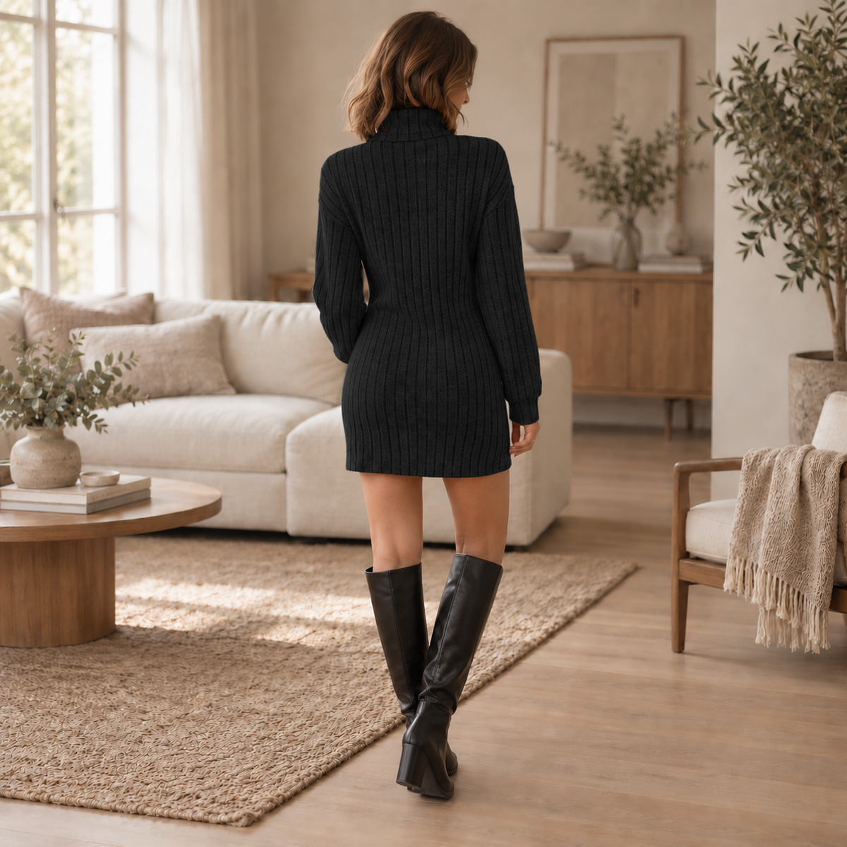 Robe en maille côtelée Daphné