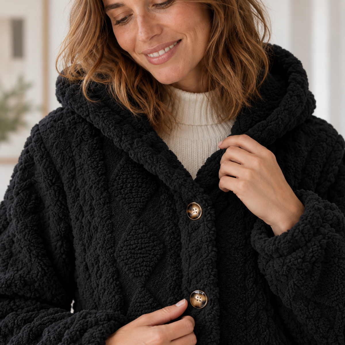 Manteau fausse fourrure Rose