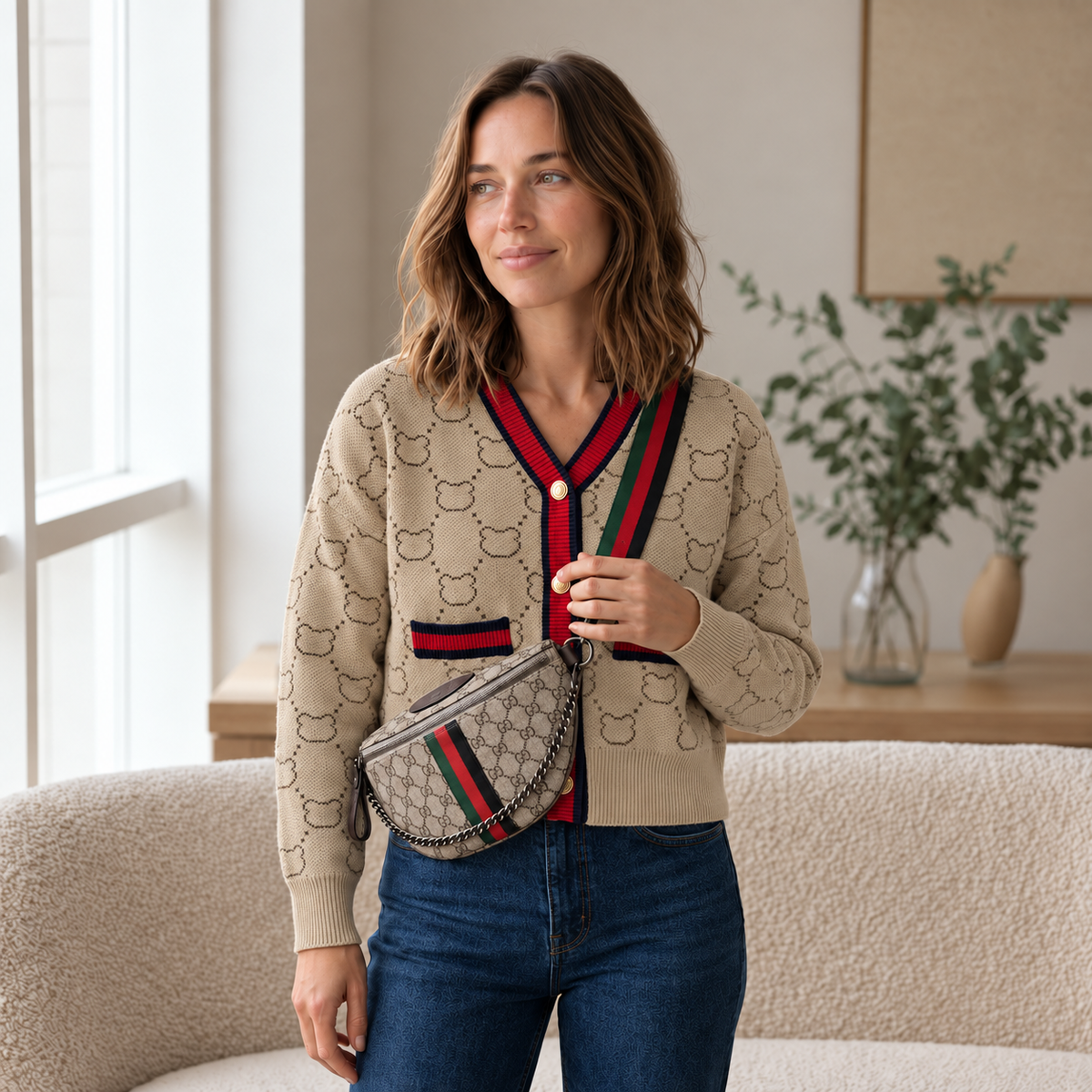 Cardigan Jule – Col en V et Boutons Dorés