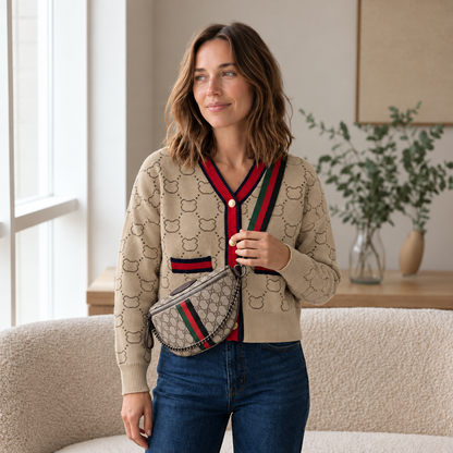 Cardigan Jule – Col en V et Boutons Dorés