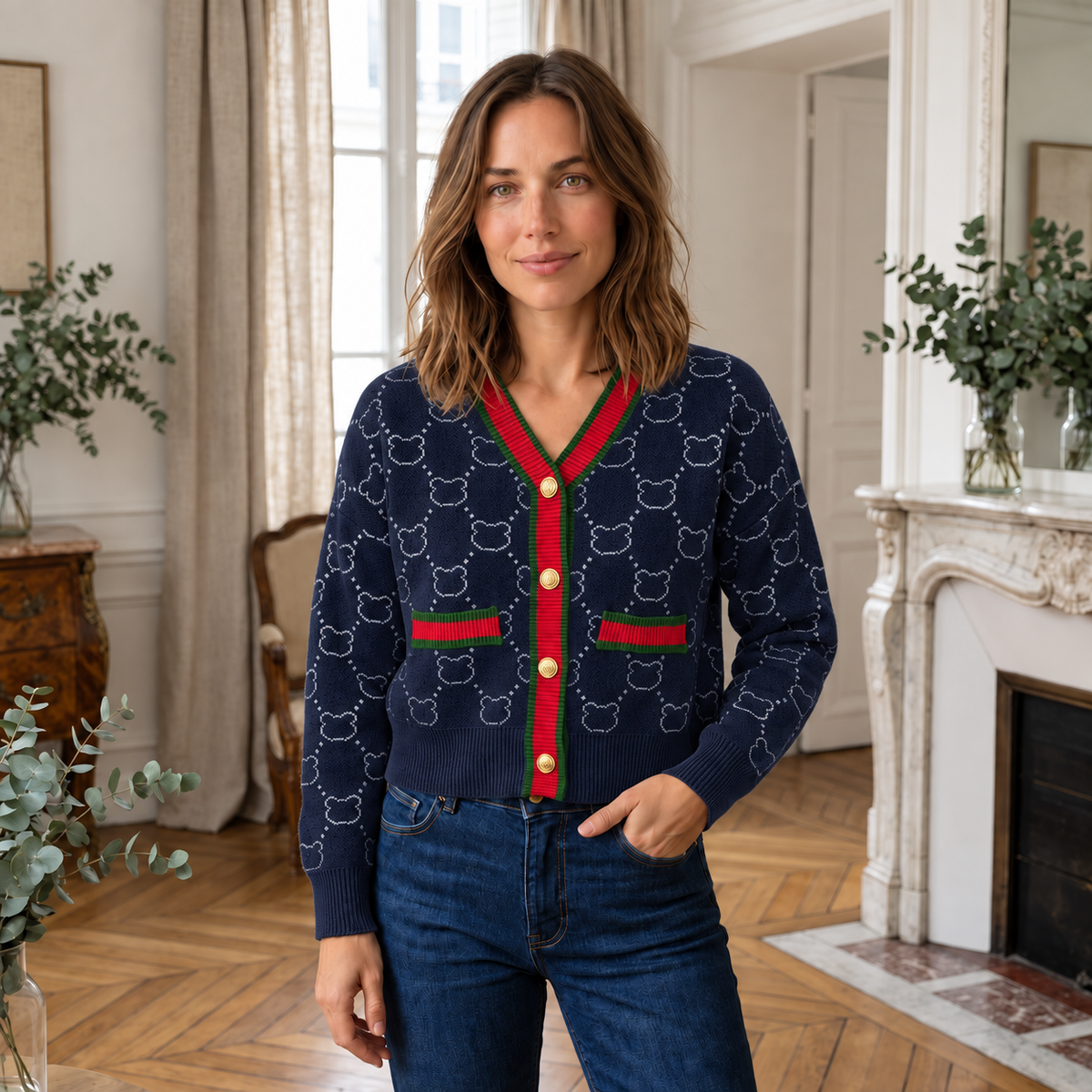 Cardigan Jule – Col en V et Boutons Dorés