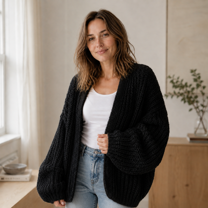 Cardigan grosse maille Maja – Oversize & Ouvert