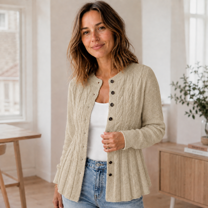 Gilet en maille Mila – Cardigan péplum