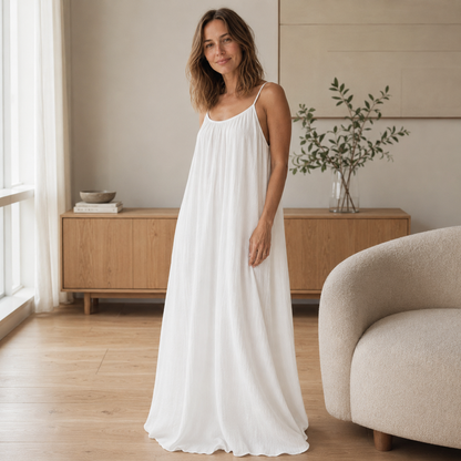 Robe longue à bretelles Saskia – Aérienne & longue