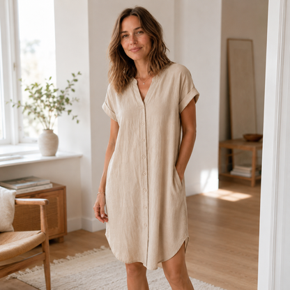 Robe tunique Liv – Décontractée, décolleté en V