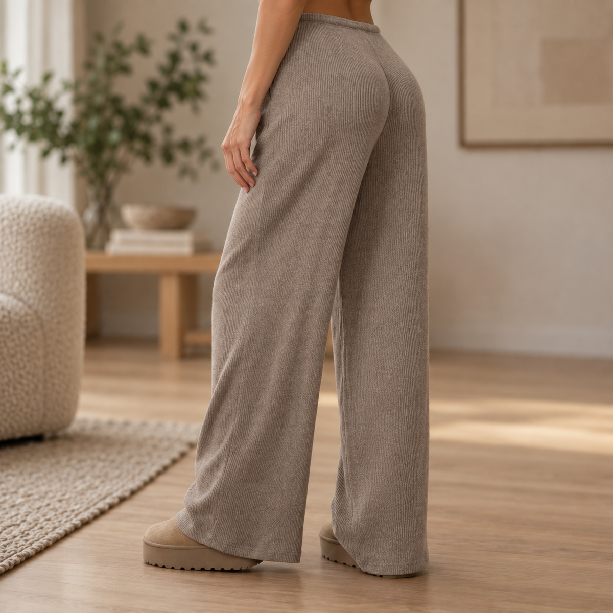 Pantalon large en maille Albane