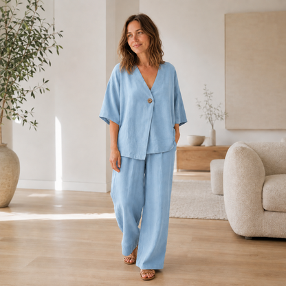Ensemble Loungewear Mara – Blouse & Pantalon large