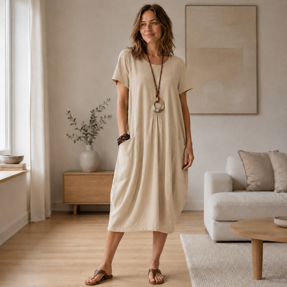 Robe d'été en lin Mira – Coupe ample avec poches