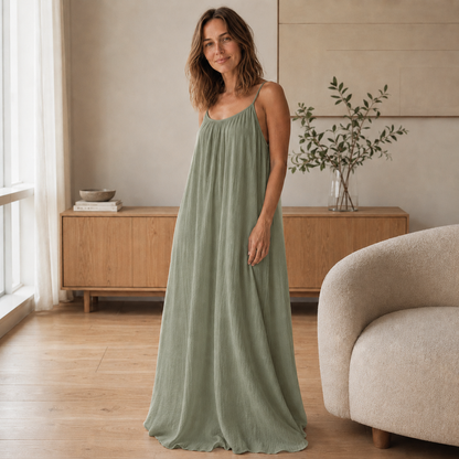 Robe longue à bretelles Saskia – Aérienne & longue