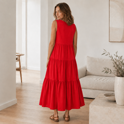 Robe longue Smilla – Fluide avec volants étagés