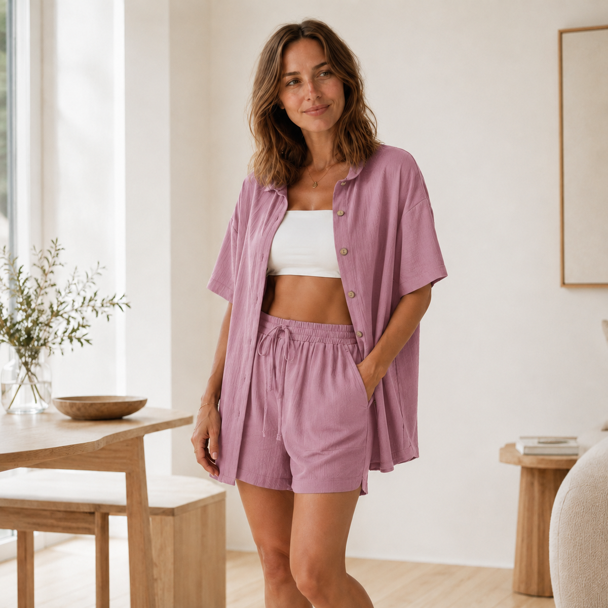 Ensemble Loungewear Nea – Chemise oversize & Short