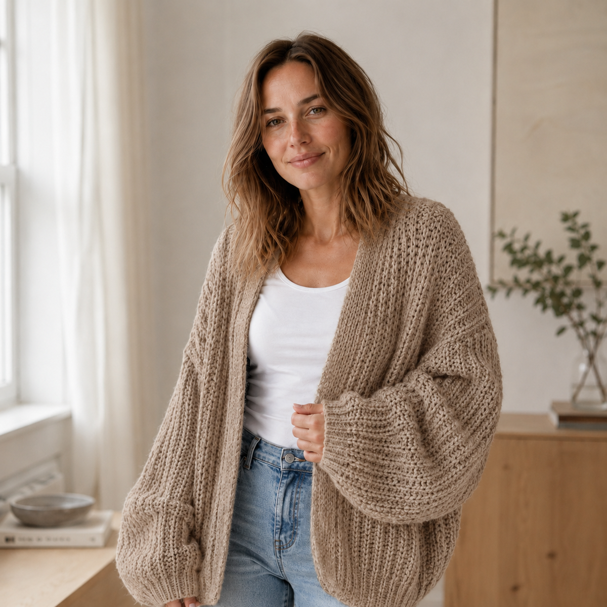 Cardigan grosse maille Maja – Oversize & Ouvert