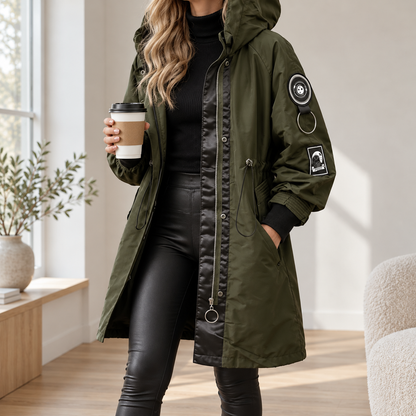 Veste à capuche Clarisse – Doublée & Coupe élégante