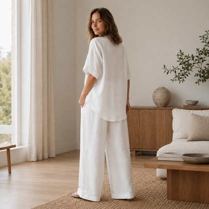 Ensemble Loungewear Lina – Blouse & Pantalon large