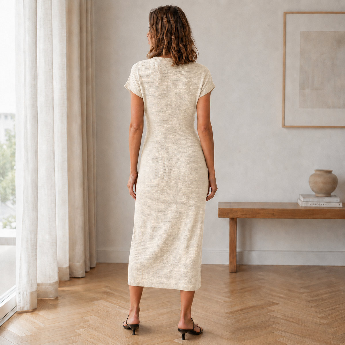 Robe midi Idun – Nouée avec fente latérale