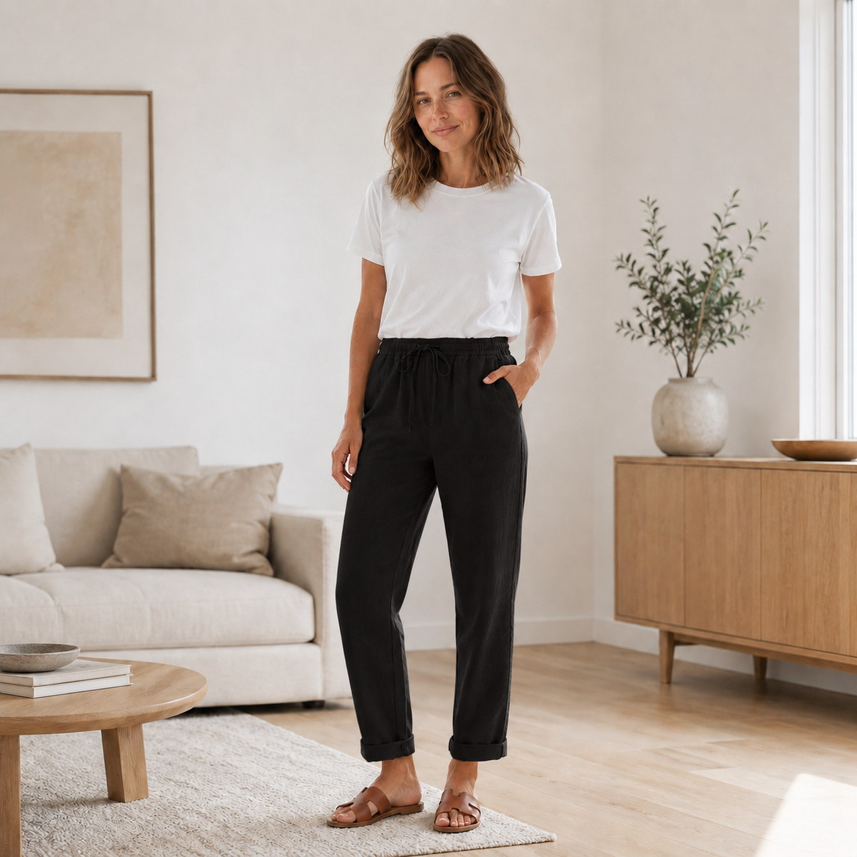 Pantalon d'été Hanna – Jambe droite avec cordon de serrage