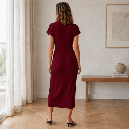 Robe midi Idun – Nouée avec fente latérale