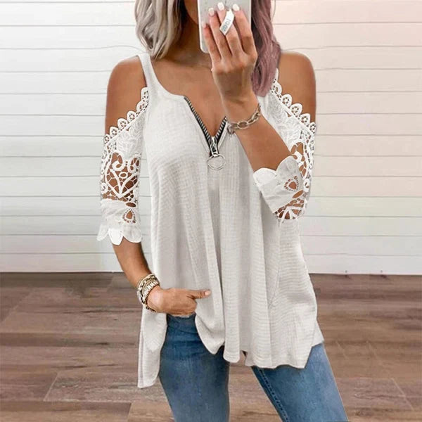 Top en Dentelle Amelie – Coquet et Élégant pour Toute Occasion