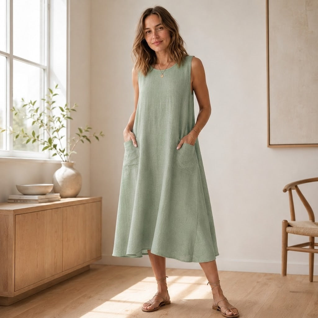 Robe d'été Wilma – Sans manches, coupe A-ligne